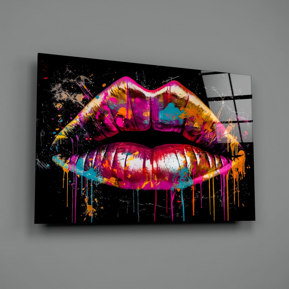 Pop-graffiti panel bringing painterly heat to a contemporary salon