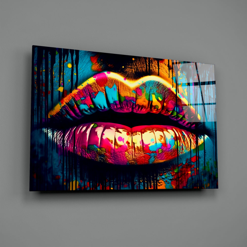 Pop-graffiti panel bringing painterly heat to a contemporary salon