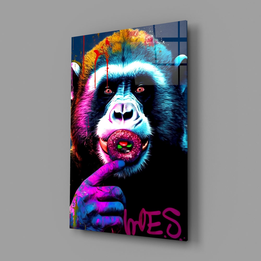 Graffiti-fauna panel bringing painterly mischief to a contemporary media room