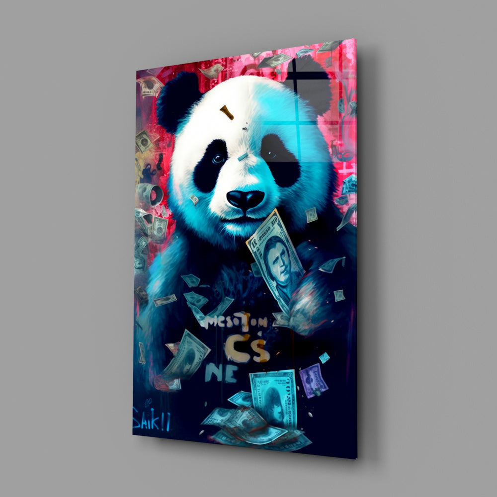 Pop-graffiti panel bringing painterly mischief to a moody man cave
