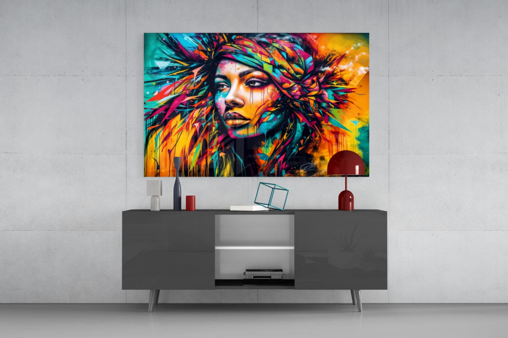 Beauty panel catching lamp light to reveal its painterly fire