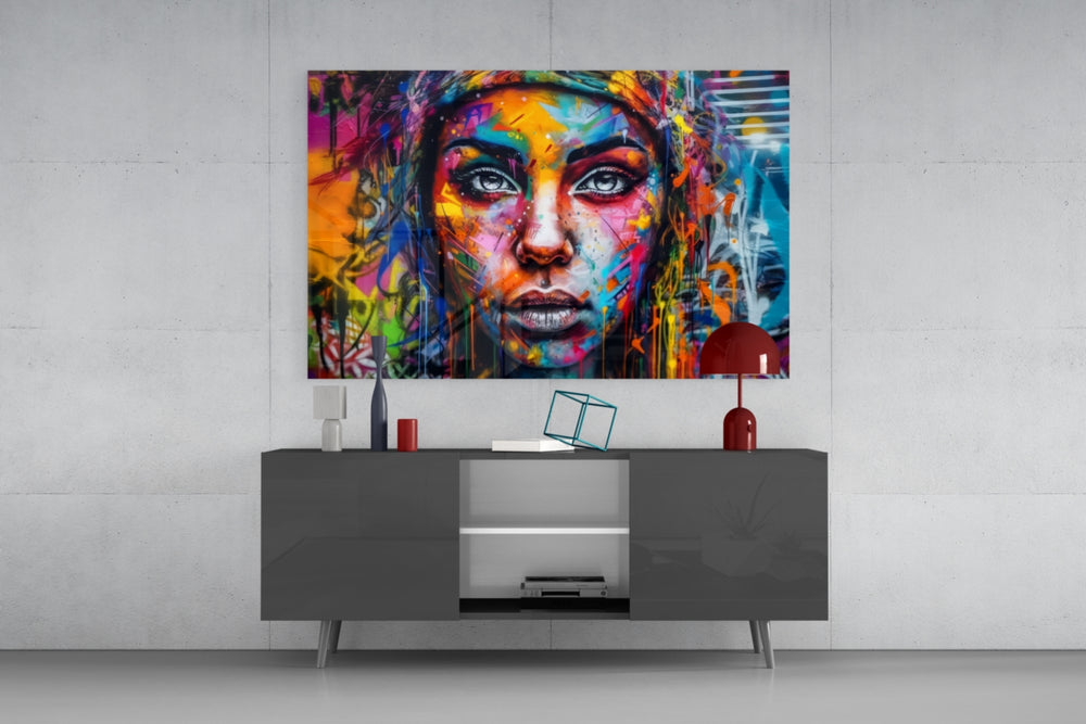 Beauty panel catching lamp light to reveal its painterly fire
