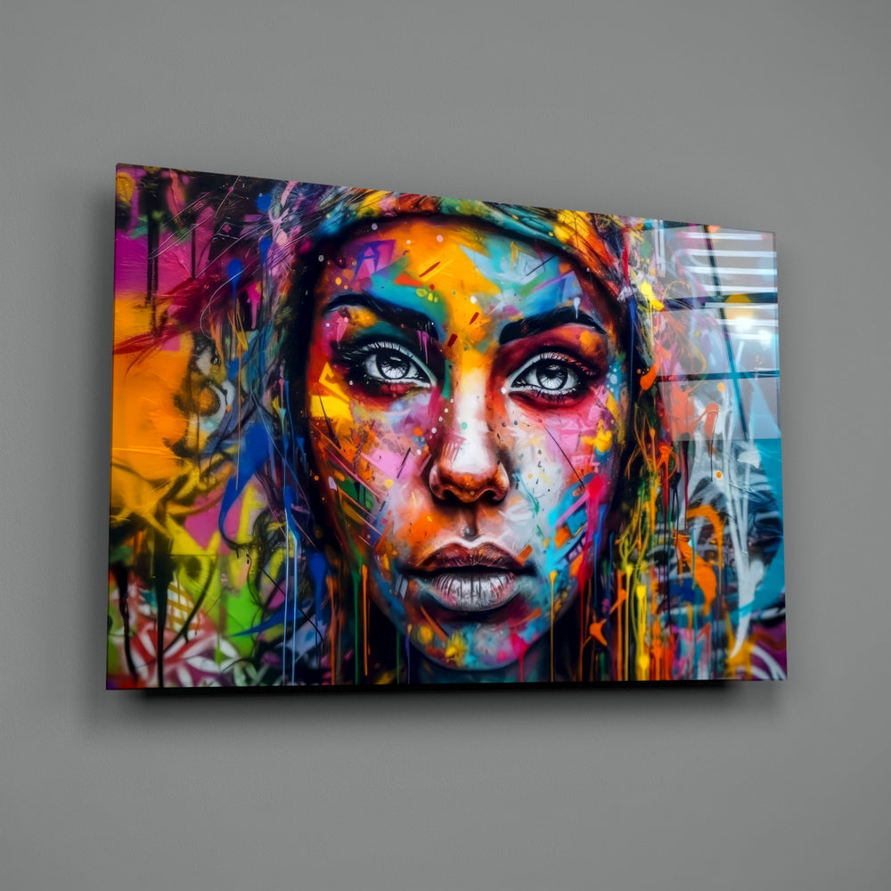 Street-mural panel bringing painterly fire to a contemporary media room
