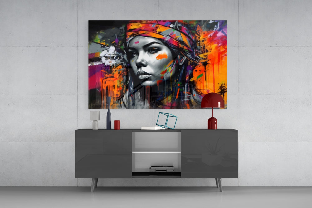 Peaceful Mind panel catching lamp light to reveal its painterly hush