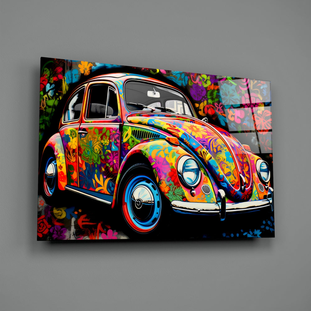 Pop-flower panel bringing painterly cheer to a contemporary playroom