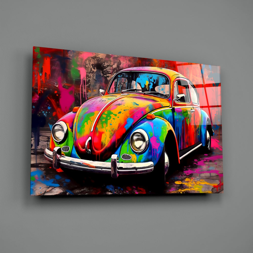 Pop-splatter panel bringing painterly cheer to a moody man cave