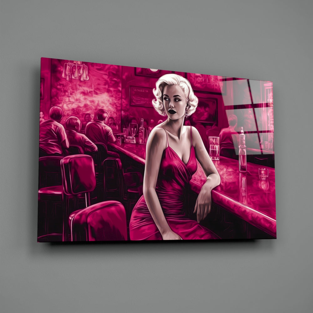Mono-glamour panel bringing cinematic glow to a contemporary lounge