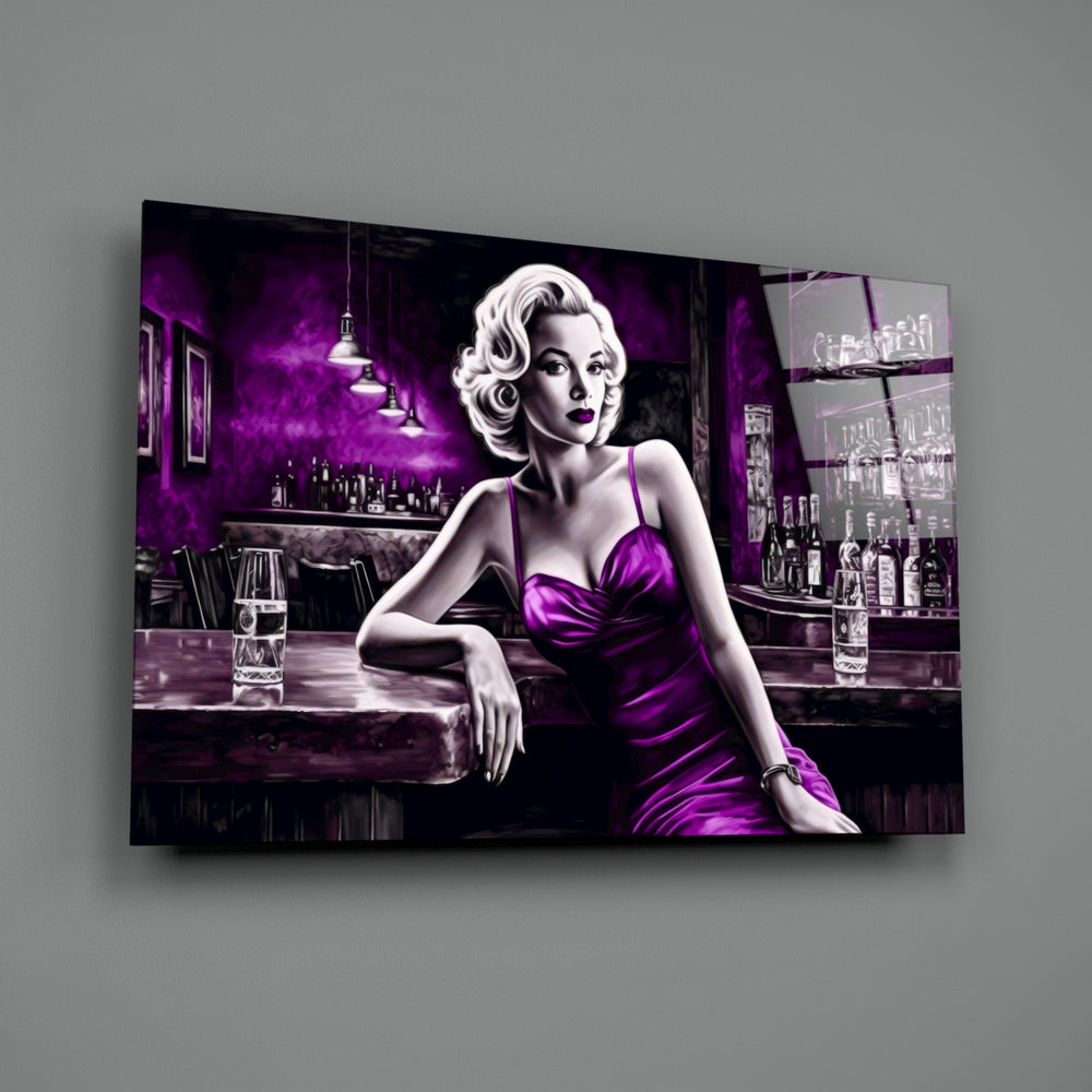 Noir-glamour panel bringing cinematic glow to a contemporary lounge