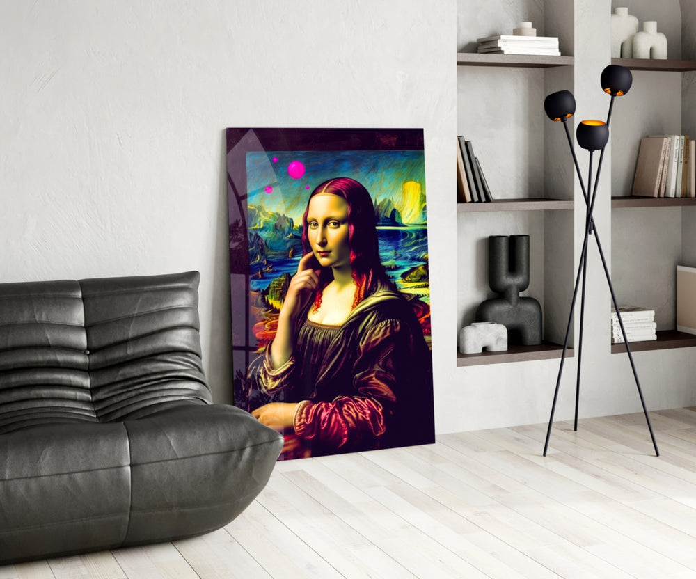 Mona Lisa V2 panel adding editorial drama to a reading nook