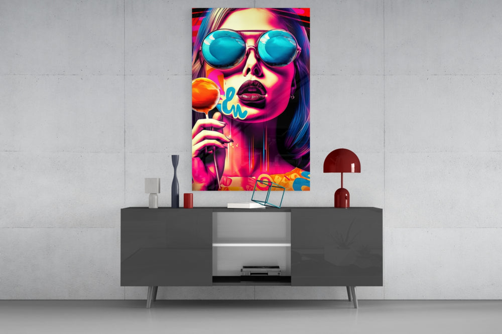 Lollipop panel catching lamp light to reveal its cinematic glow