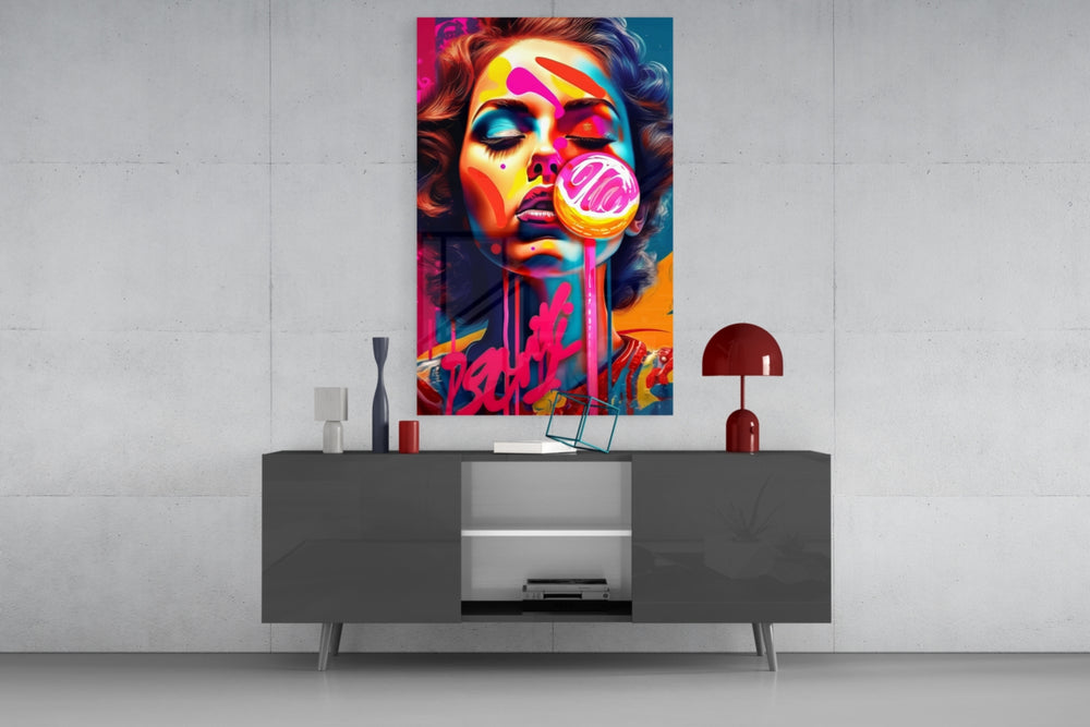 Lollipop panel catching lamp light to reveal its cinematic glow