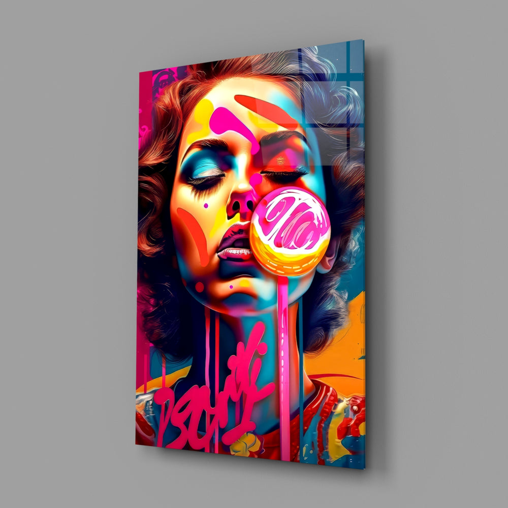 Pop-graffiti panel bringing cinematic glow to a teen room