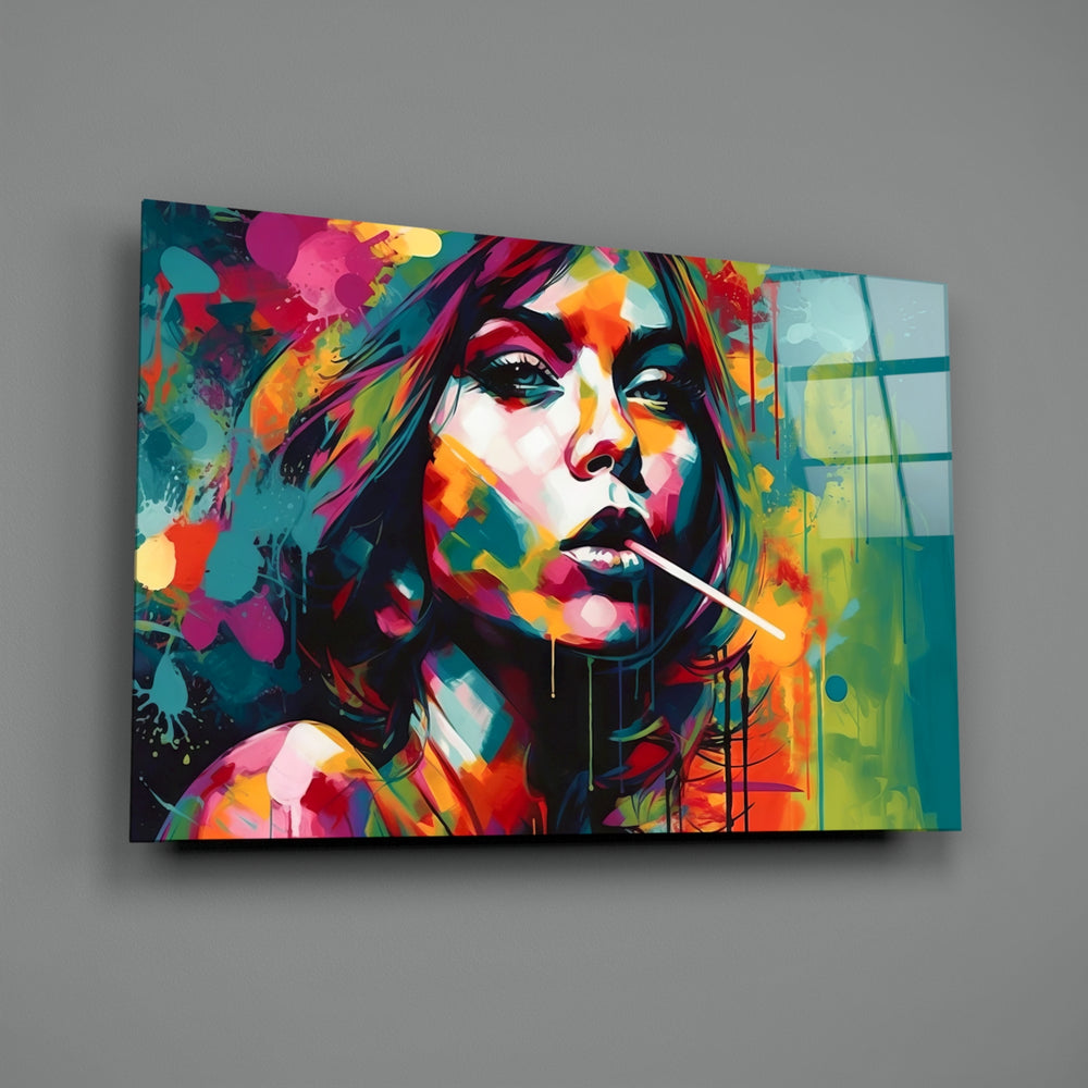 Oil-pop panel bringing cinematic glow to a teen room