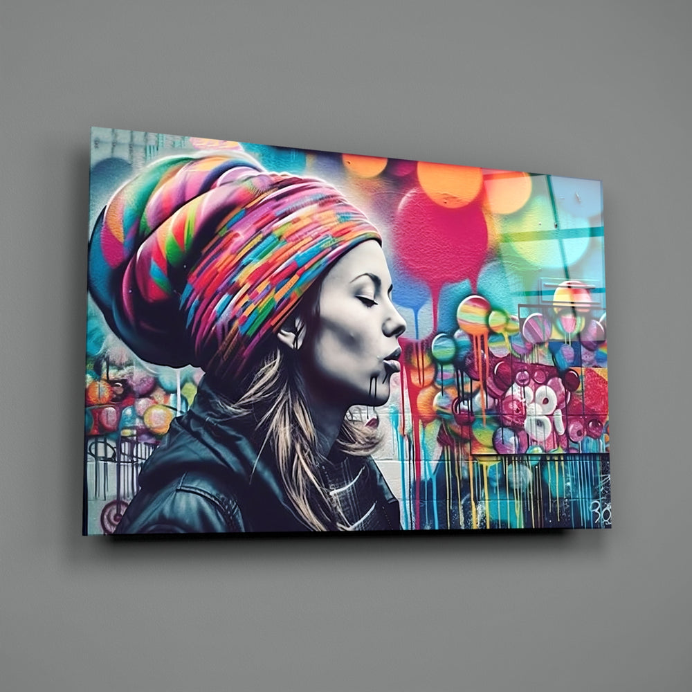 Street-art panel bringing urban grit to a creative office