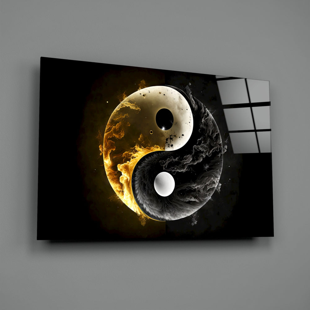 Flame-and-smoke panel bringing painterly depth to a study