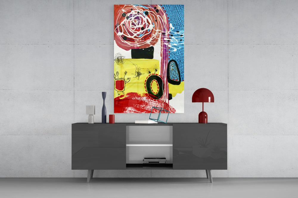 Mix panel catching lamp light to reveal its painterly depth