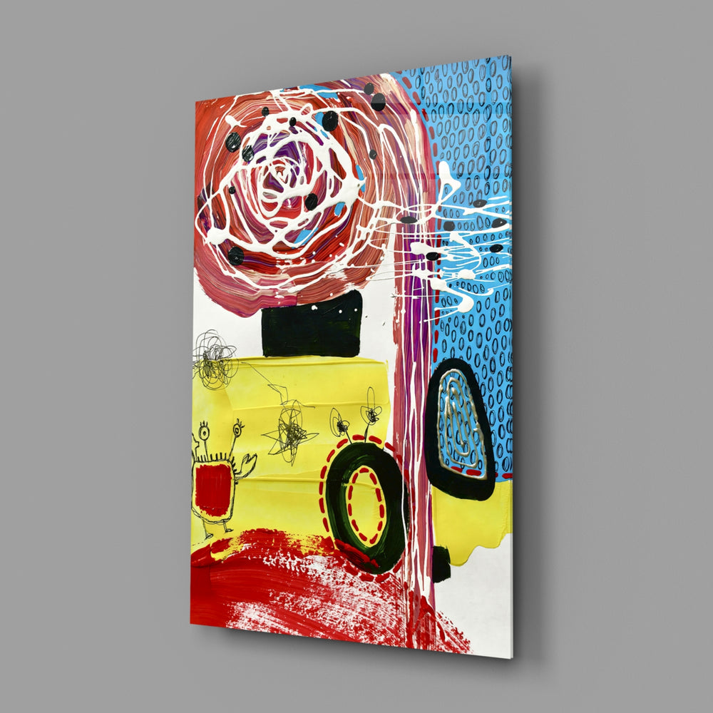 Mixed-media panel bringing painterly depth to a contemporary loft