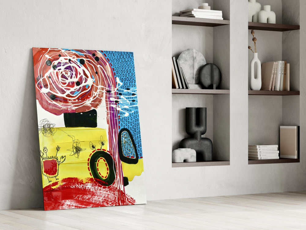Mix glass print enhancing a den with statement playfulness