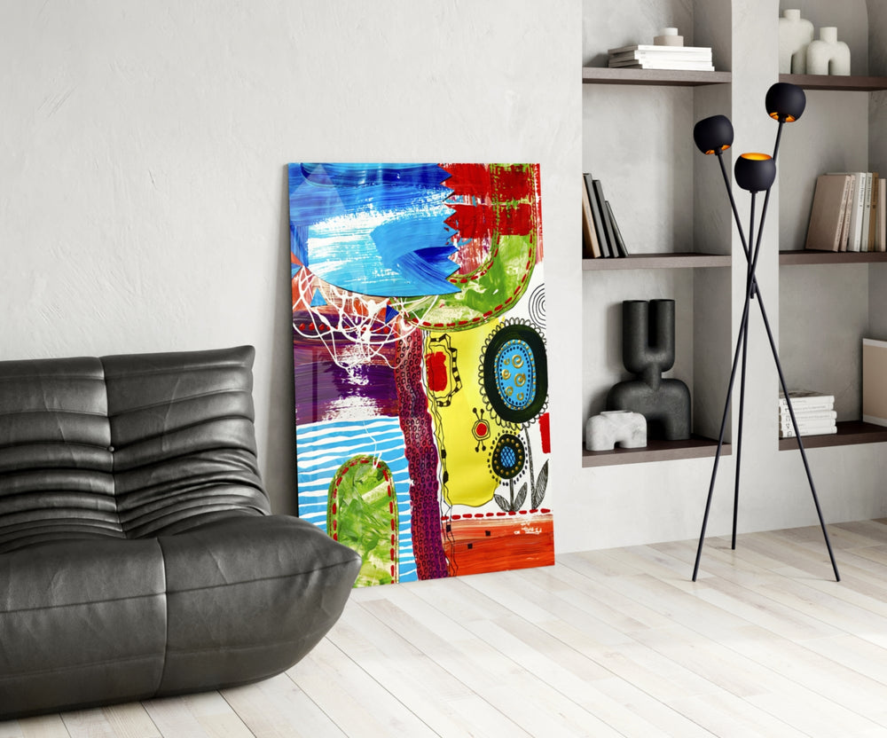 Dance of Abstract Lines panel adding editorial drama to a hallway