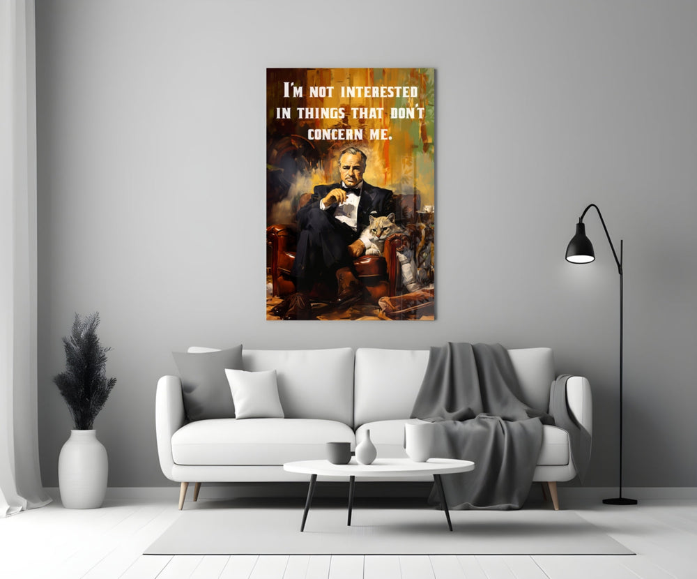 Godfather close-up showing tabby cat and iconic quote