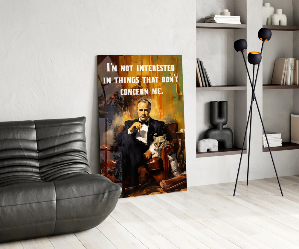 Godfather panel adding editorial drama to a hallway