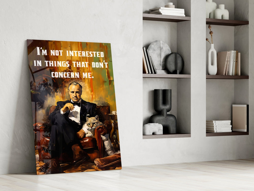 Godfather glass print enhancing a den with statement gravity