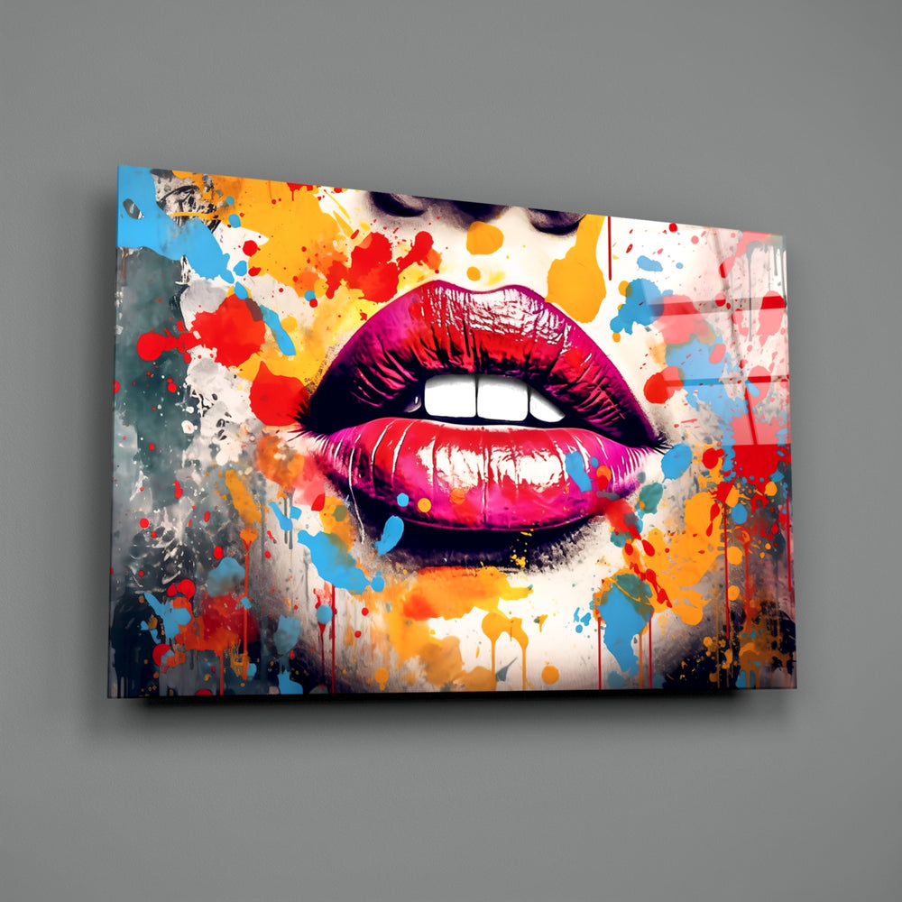 Pop-graffiti panel bringing cinematic glow to a creative office