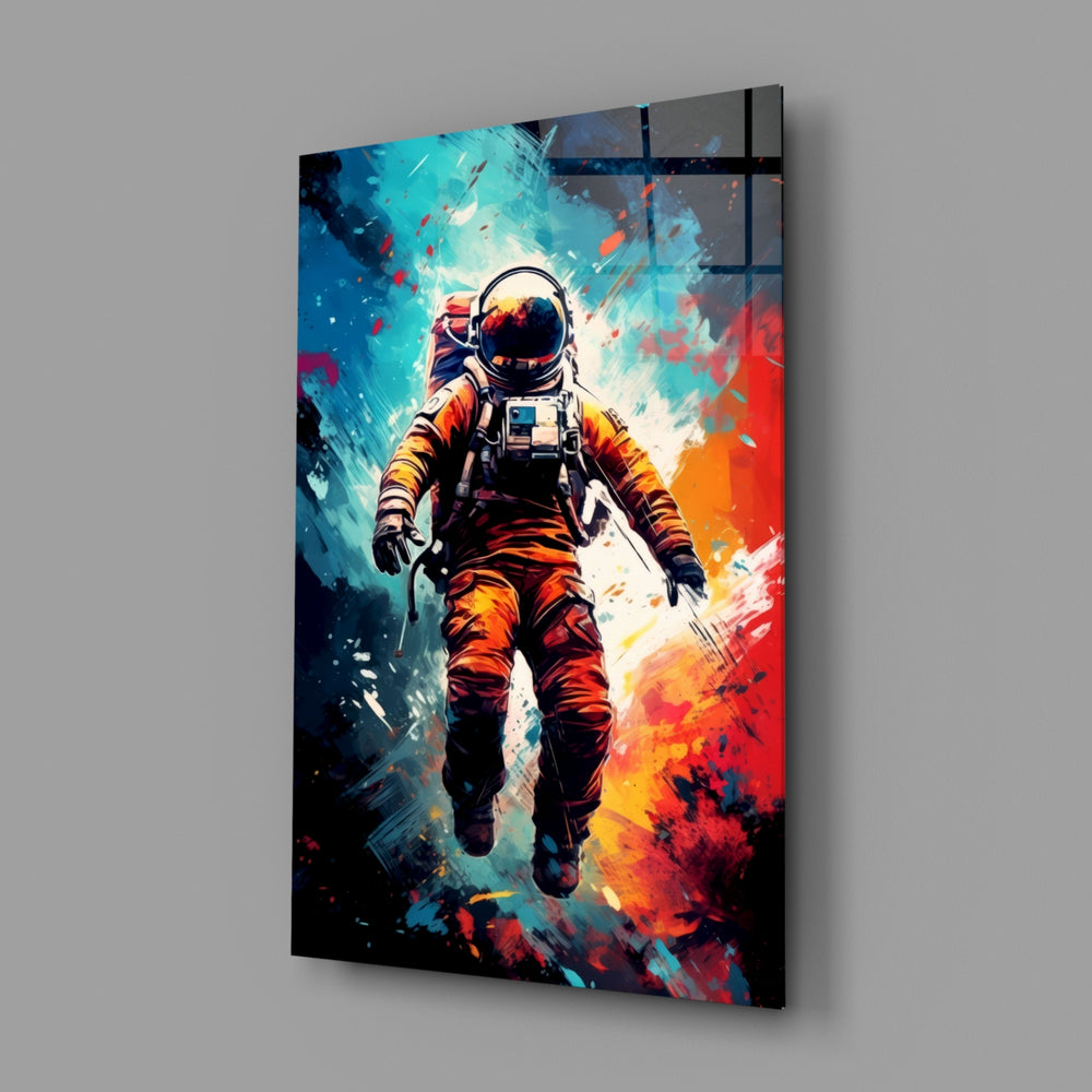 Oil-cosmic panel bringing painterly depth to a gaming den