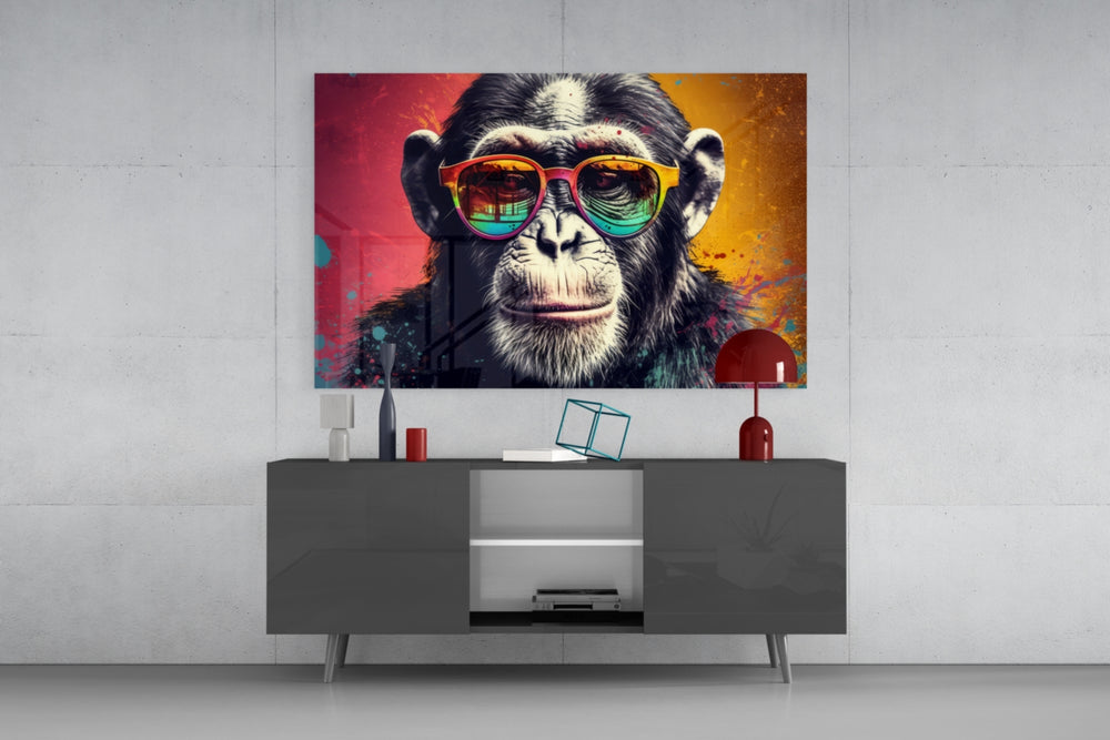 Cool Monkey panel catching lamp light to reveal its cinematic glow