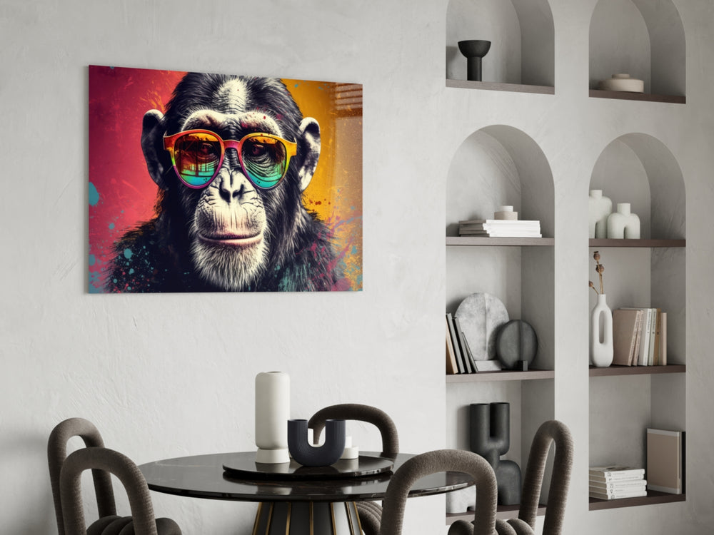Cool Monkey panel adding editorial drama to a hallway