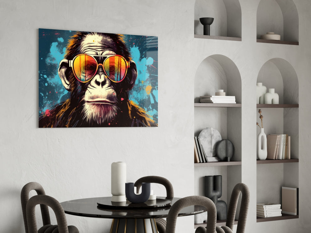 Cool Monkey panel adding editorial drama to a hallway