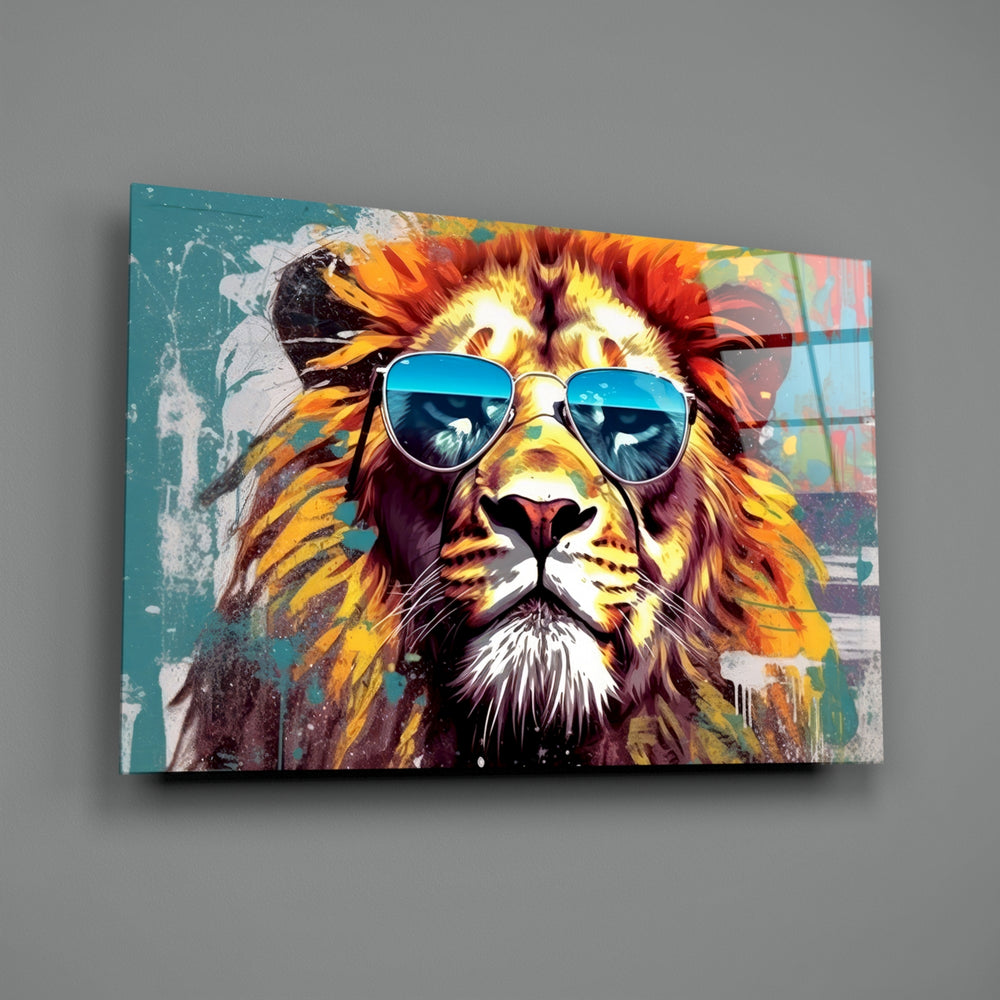 Pop-graffiti panel bringing cinematic glow to a creative office