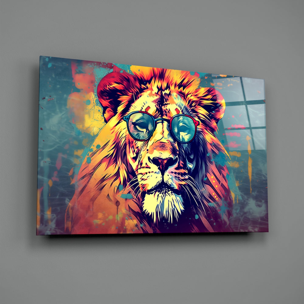 Pop-graffiti panel bringing cinematic glow to a creative office