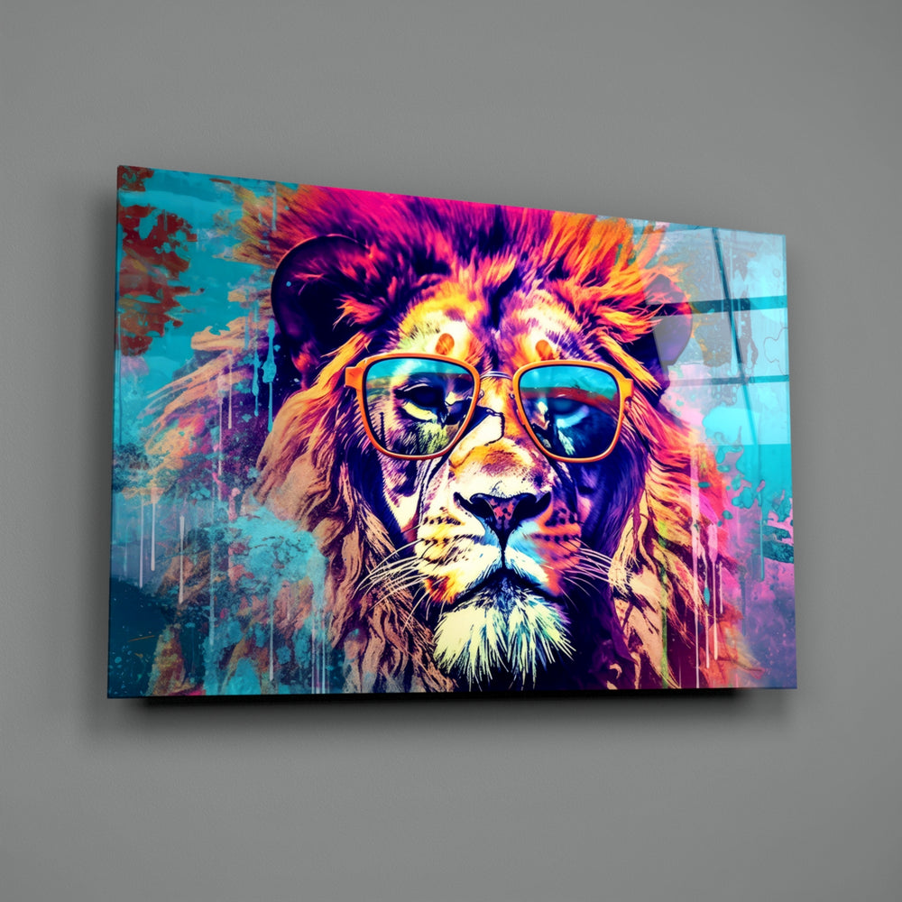 Pop-graffiti panel bringing cinematic glow to a creative office