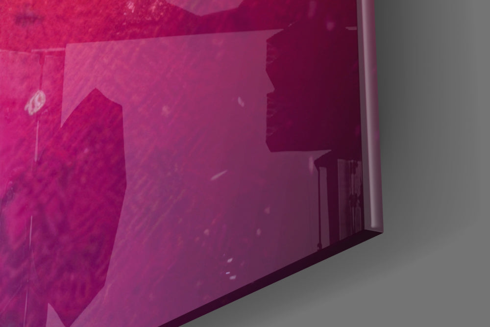 Animal-portrait artwork anchoring a wall with teal-tangerine-magenta palette