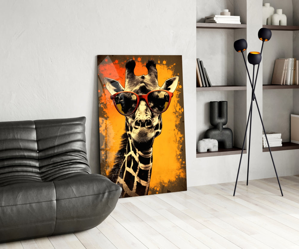 Cool Giraffe panel adding editorial drama to a hallway