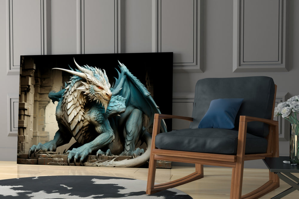 Dragon glass print enhancing a den with statement firepower