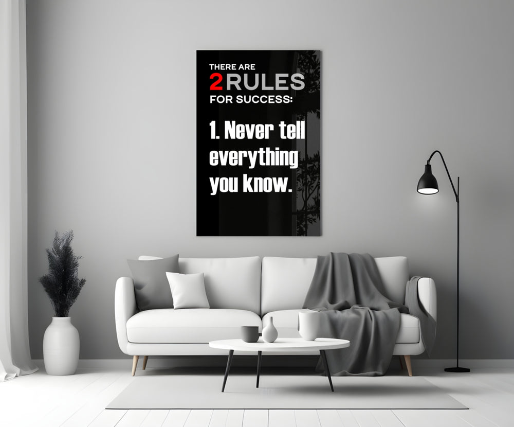 Rules of Success close-up showing scarlet numeral and condensed type