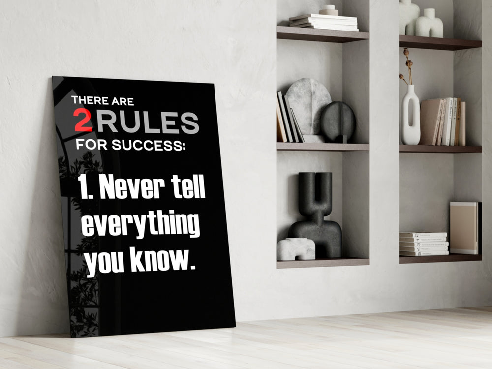 Rules of Success glass print enhancing a meeting room with statement ambition