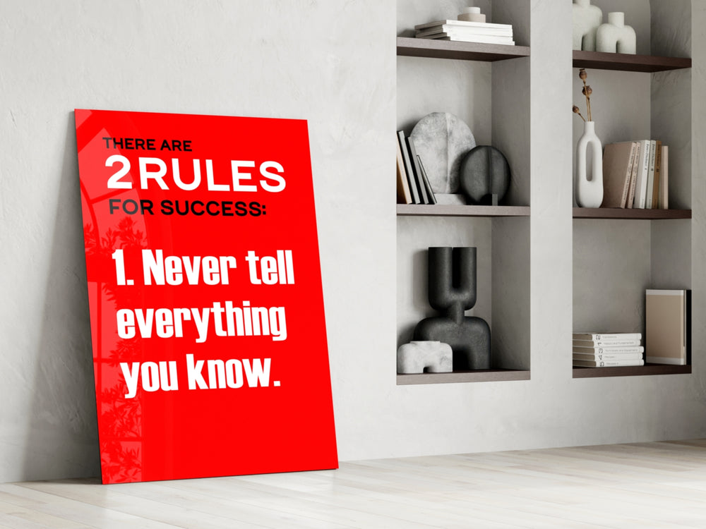 Rules of Success glass print enhancing a meeting room with statement ambition