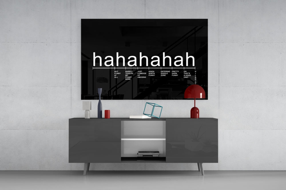 Laughter Analysis panel catching lamp light to reveal its cinematic glow