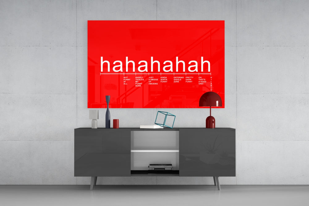 Laughter Analysis panel catching lamp light to reveal its cinematic glow