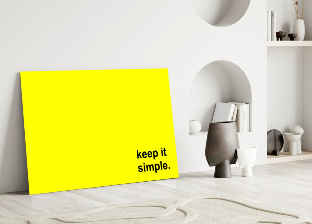 Simple close-up showing lowercase black sans-serif on canary