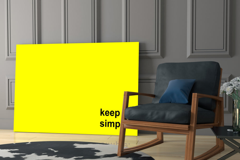 Simple glass print enhancing a den with statement clarity