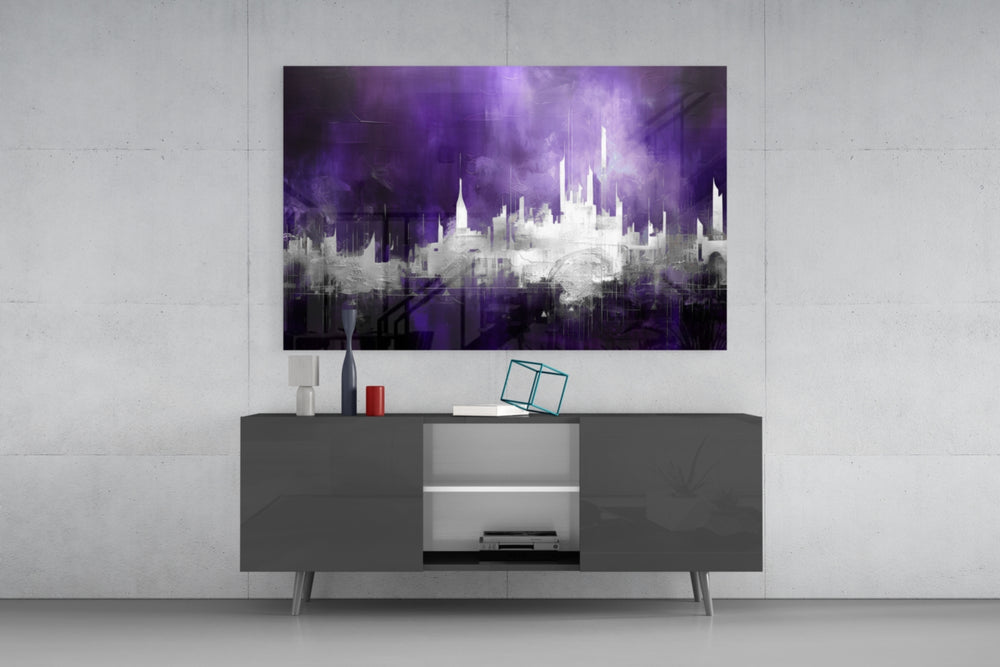 City Silhouette panel catching lamp light to reveal its painterly depth