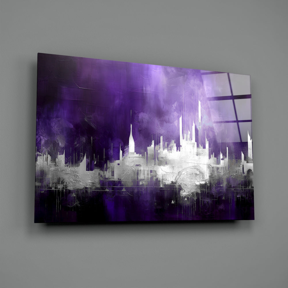 Painterly-dreamscape panel bringing painterly depth to a hotel-style lobby