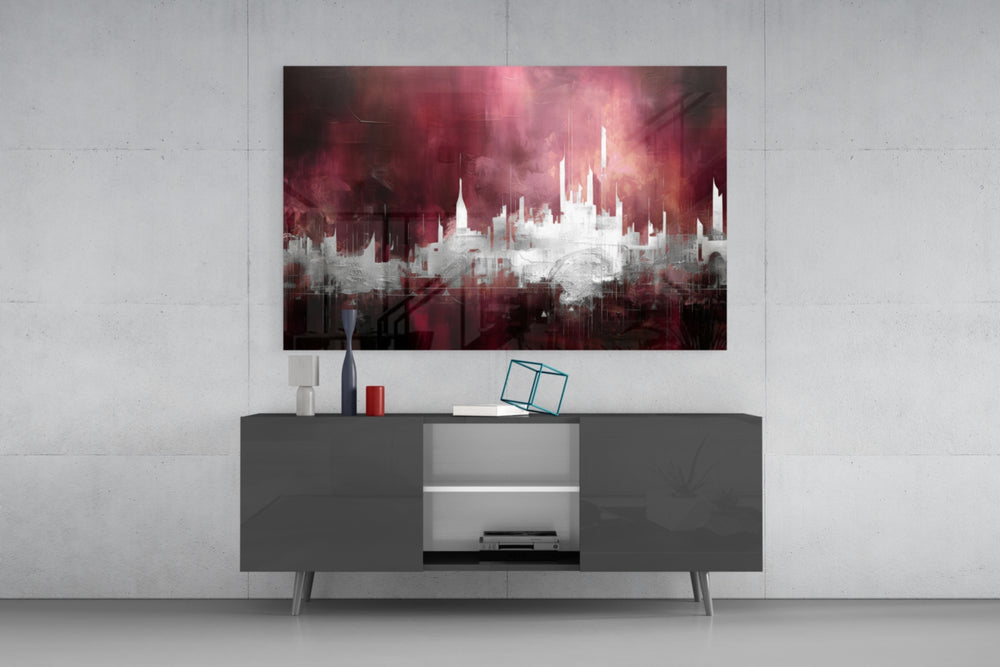 City Silhouette panel catching lamp light to reveal its painterly depth
