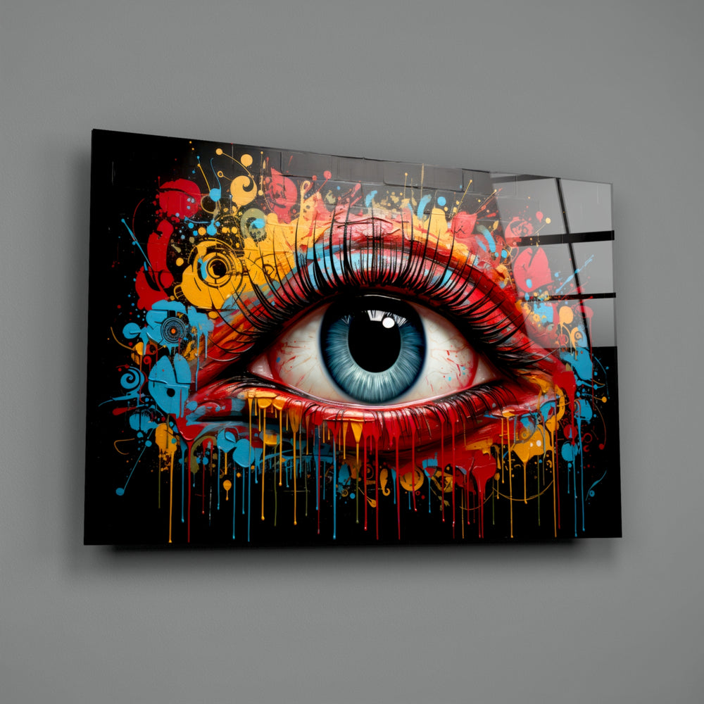 Pop-graffiti panel bringing cinematic glow to a studio loft