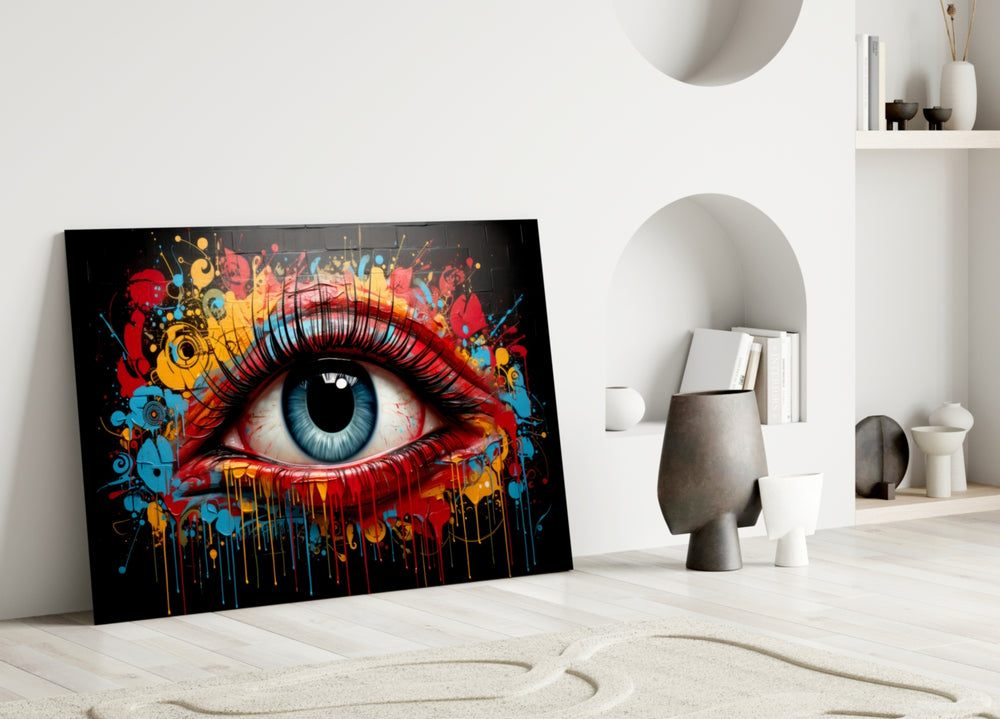 The Eye close-up showing sapphire iris and scarlet eyelid