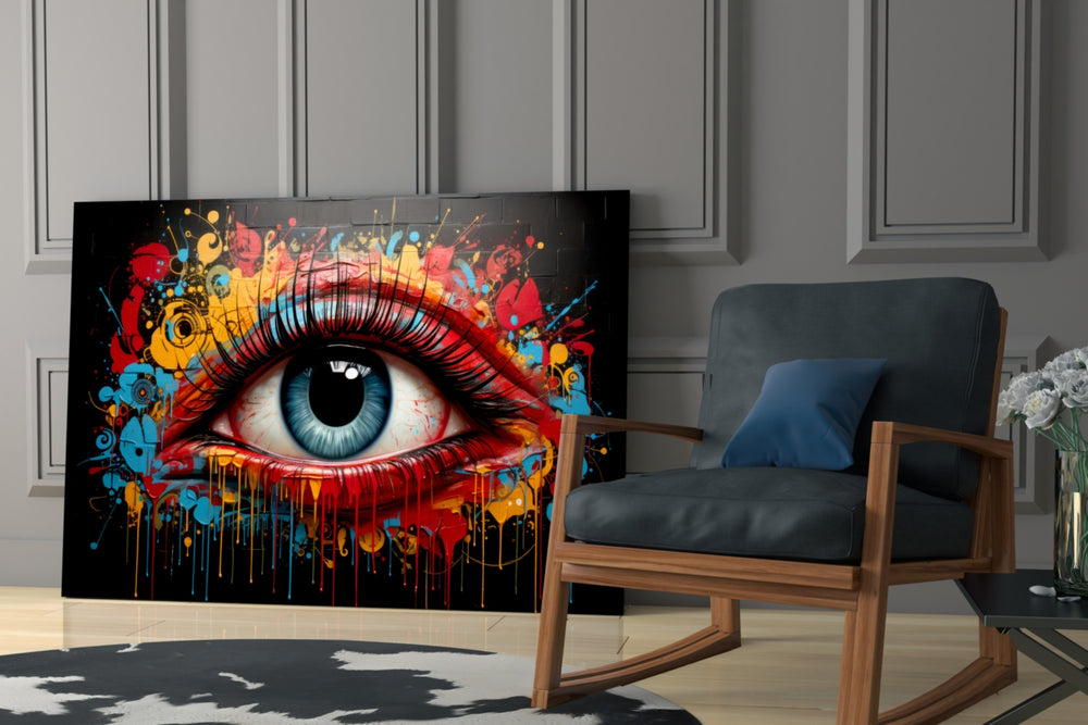 The Eye glass print enhancing a den with statement gravity